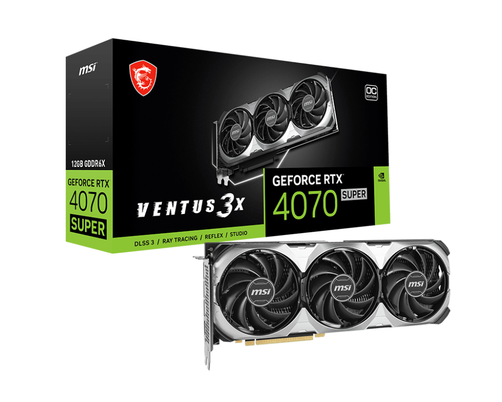 TARJETA DE VIDEO MSI RTX 4070 SUPER VENTUS 3X OC 12GB