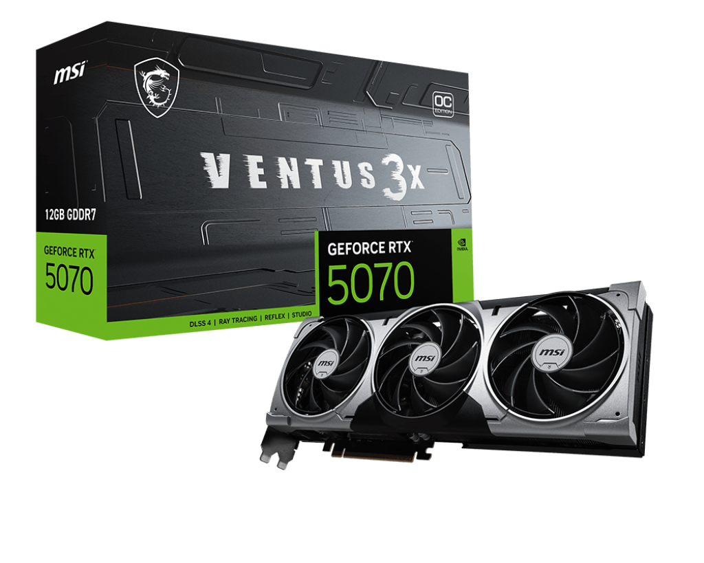 TARJETA DE VIDEO MSI RTX 5070 VENTUS 3X OC 12GB