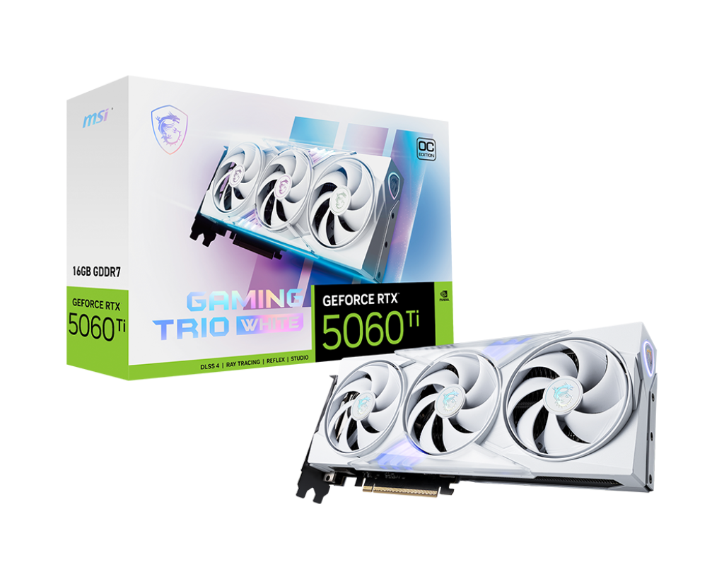 TARJETA DE VIDEO MSI RTX 5060TI GAMING TRIO OC WHITE 16GB