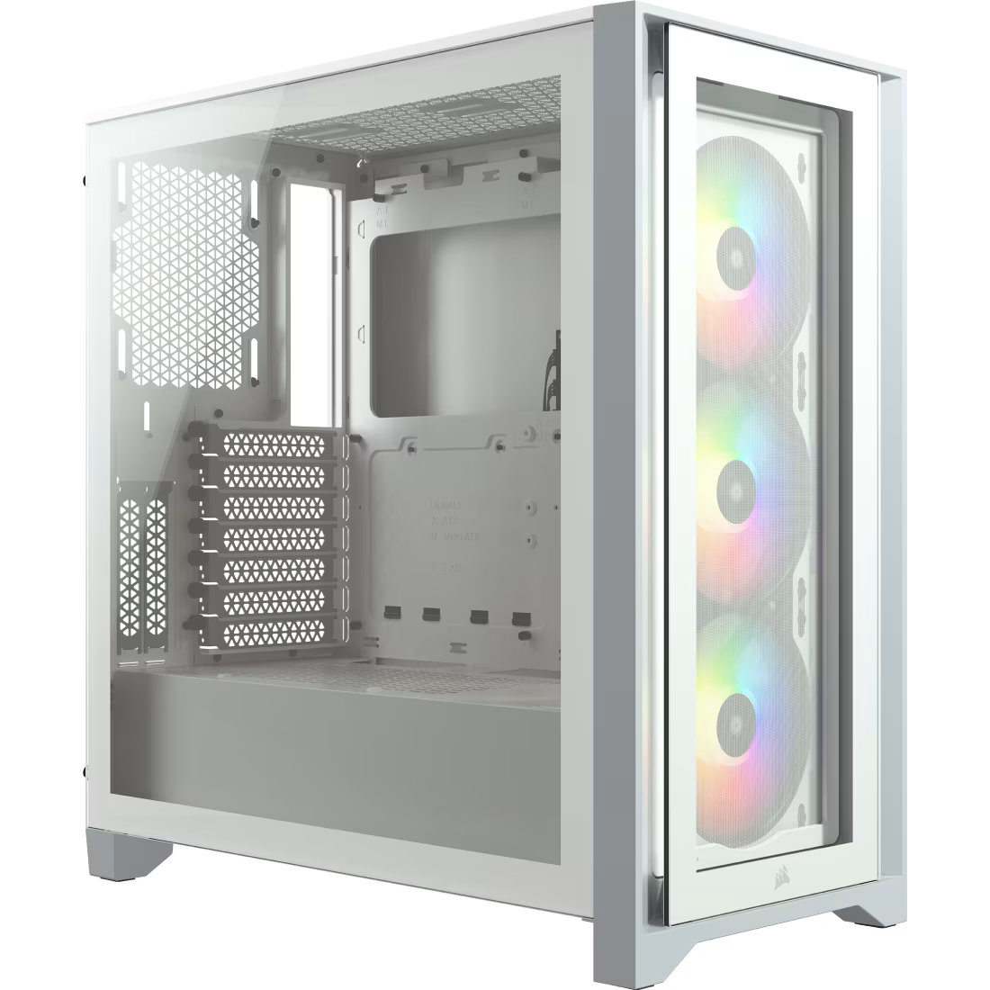 CHASIS CORSAIR ICUE 4000X RGB TEMPERED GLASS WHITE