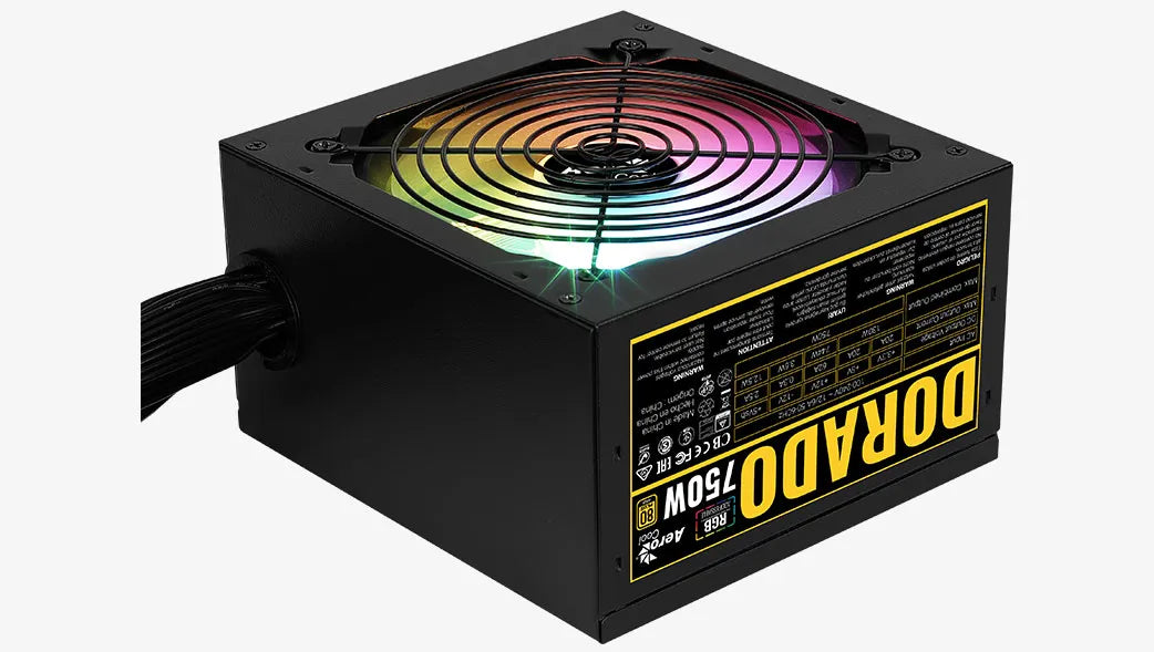 FUENTE DE PODER AEROCOOL DORADO 750W