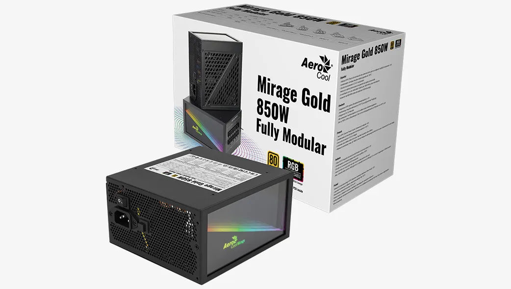 FUENTE DE PODER AEROCOOL MIRAGE 850W GOLD MODULAR