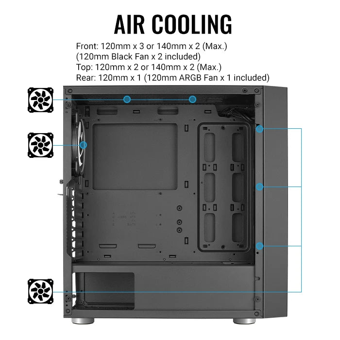 CHASIS AEROCOOL SKRIBBLE ARGB VIDRIO