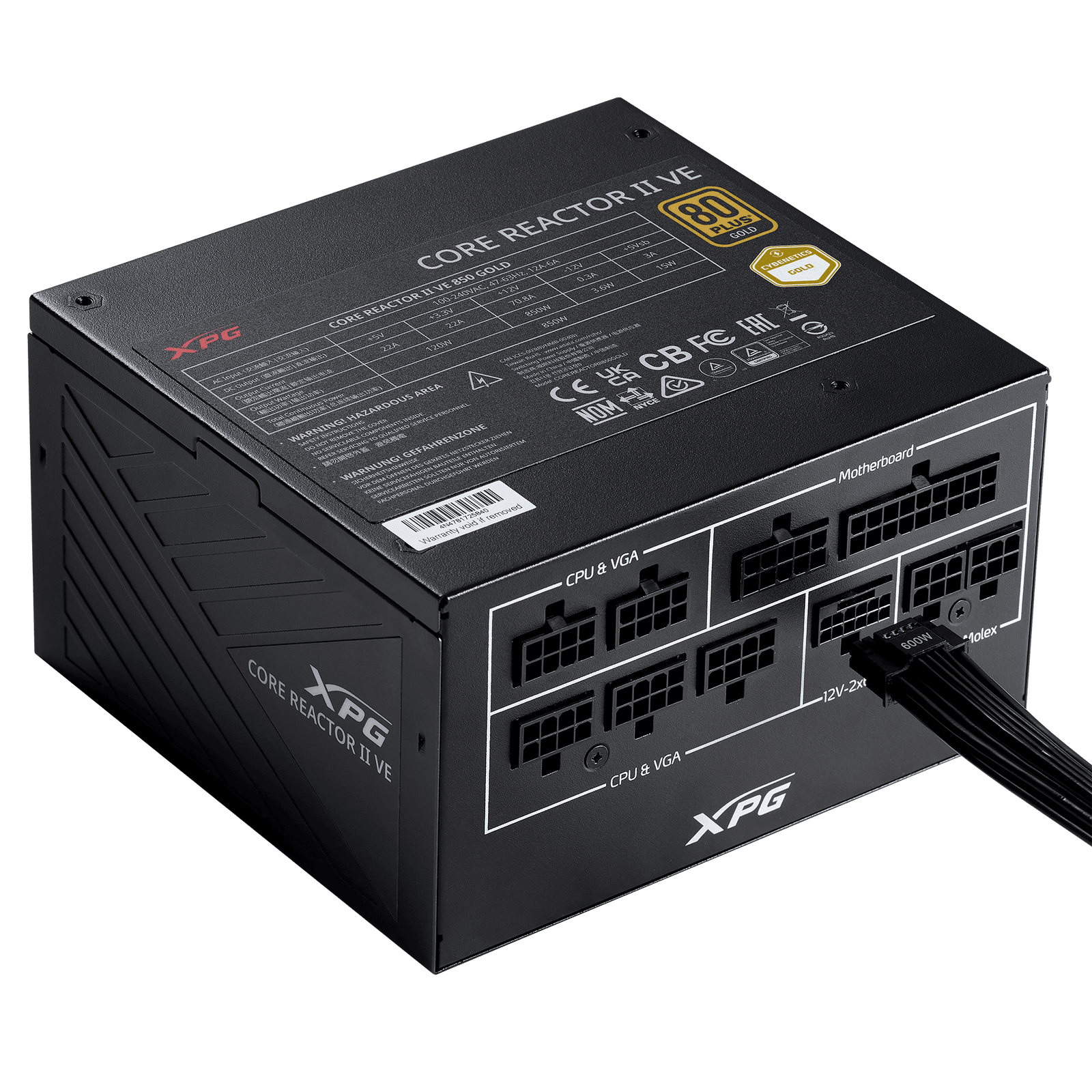 FUENTE DE PODER XPG CORE REACTOR II VE 850W 80 PLUS GOLD