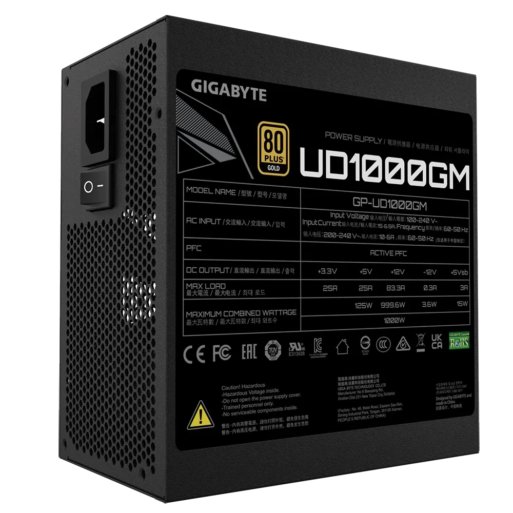 FUENTE DE PODER GIGABYTE 1000W GOLD MODULAR