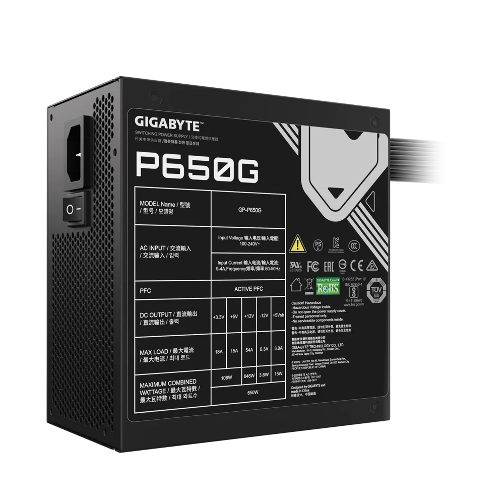 FUENTE DE PODER GIGABYTE 650W GOLD