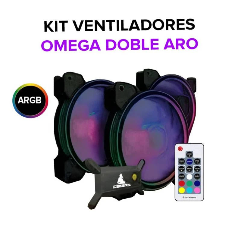 KIT VENTILADORES ICEBERG OMEGA ARGB 3 FANS