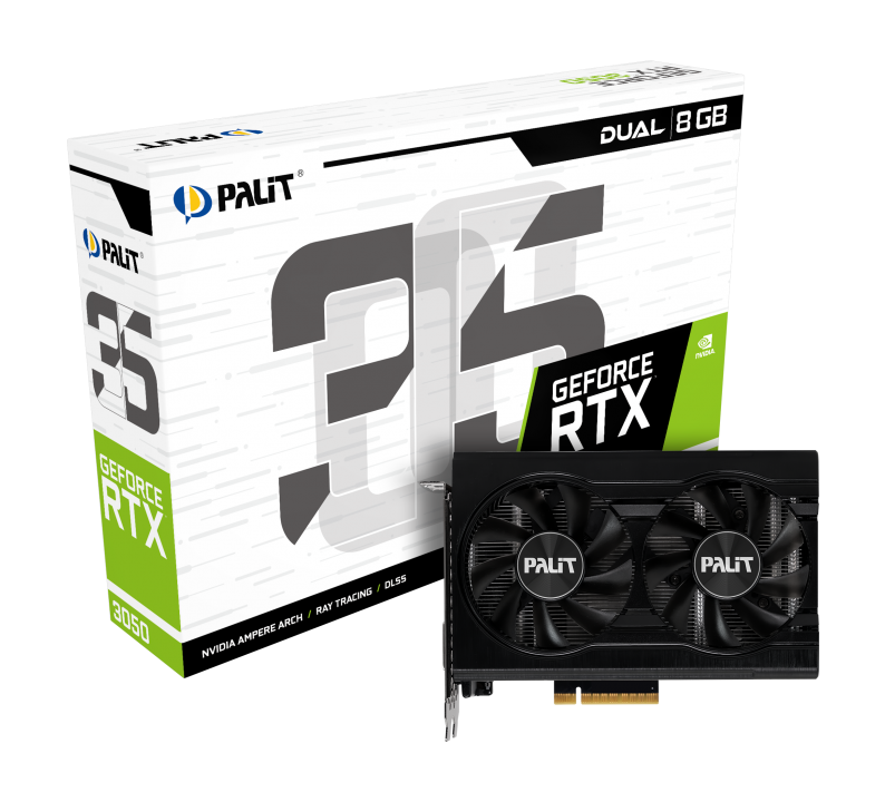 TARJETA DE VIDEO PALIT RTX 3050 DUAL 8GB