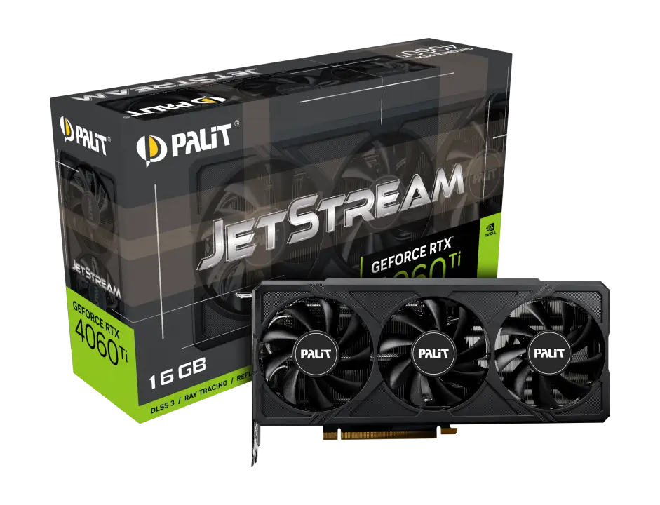 TARJETA DE VIDEO PALIT RTX 4060 TI JETSTREM 16GB GDDR6 3 DP HDMI