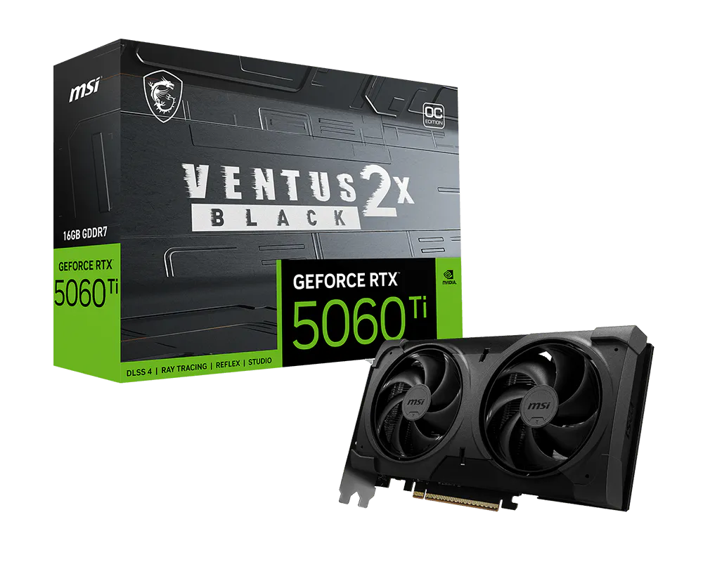 TARJETA DE VIDEO MSI RTX 5060TI VENTUS 2X OC 16GB