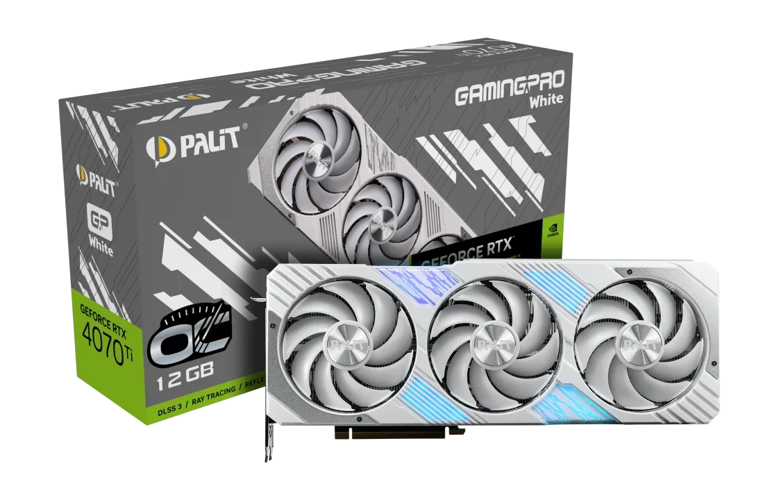 TARJETA DE VIDEO PALIT RTX 4070 TI GAMINGPRO WHITE OC 12GB