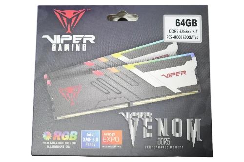 MEMORIA RAM PATRIOT VIPER VENOM RGB 64GB (2X32GB) 6000MHZ CL36 DDR5